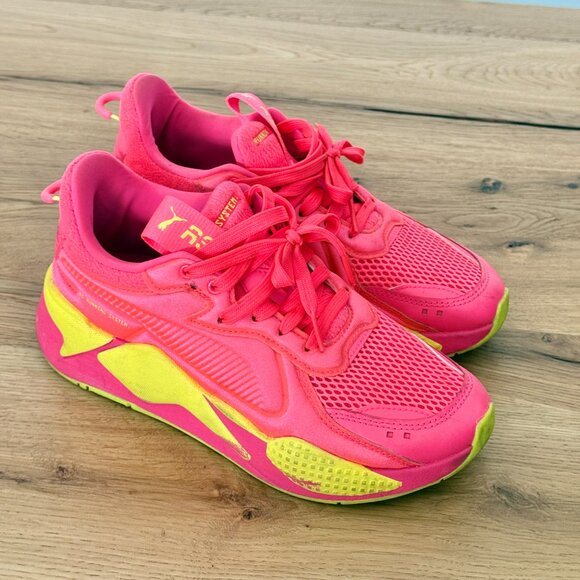 Puma RS-X Soft Case Pink Alert/Yellow Running Shoes 371983-01 Women Size 8 - Picture 3 of 6